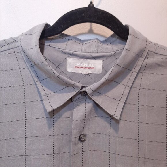 Vintage EMANUEL UNGARO Checkered Button Down Shirt Casual Short Sleeve - Picture 3 of 10